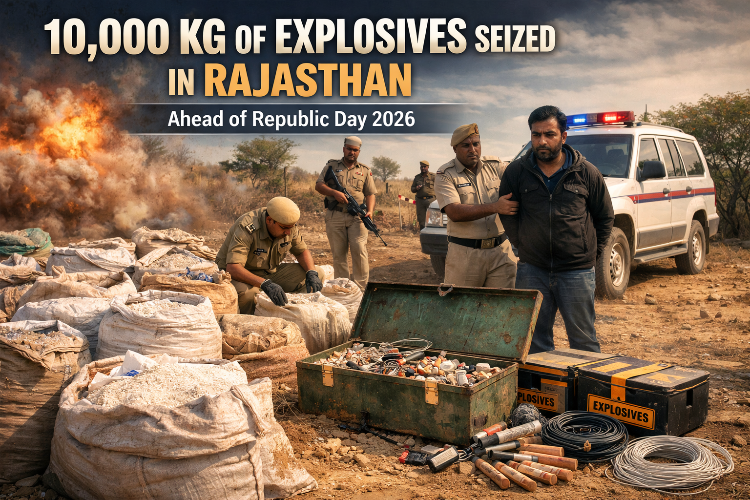 10,000 Kg of Explosives Seized in Rajasthan Ahead of Republic Day 2026